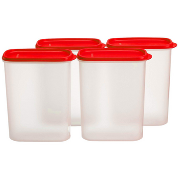 Tupperware New Smart Saver Plastic Container Set, 2.3 Litres, Set of 4, Transparent