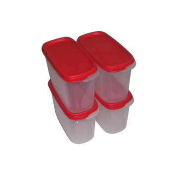 Tupperware Modular Mates Plastic Container Set, 1.1 Litre, Set Of 4, White, Blue