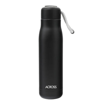 Across Sports 550 Double Wall Stainless Steel Hot and Cold Vacuum Insulated Water Bottle, 550 ml, Matte Black