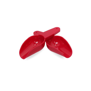 AirLock Small Canister Scoop | Durable Plastic Measuring Spoon for Sugar, Flour, Pulses, Grains | Utility Scoop | Pack of 2 | Red