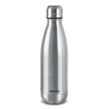 Milton Duo DLX 1000 Thermosteel Bottle, 1000 ml Water Bottles, 24 Hours Hot and Cold, Easy to Carry, Easy Grip, Rust Proof, Tea, Coffee, Office, Travel Bottle, Silver