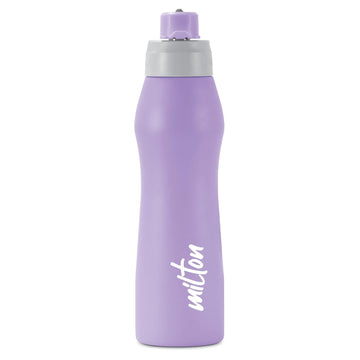 MILTON Active 1000 Stainless Steel Water Bottle with Spout Lid and String, 885 ml Water Bottles, Single Walled, Leak-Proof, Rust-Free Steel Bottle, Easy Grip, Easy to Carry, Travel Bottle, Purple