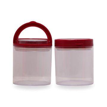 AirLock Clear Round Snap Hinge Containers | Airtight Food Storage Boxes with Locking Lid | BPA-Free Plastic | Set of 2 | 650 ml Each