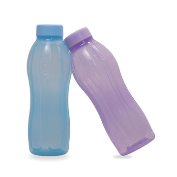AirLock Aquasafe Water Bottles | Reusable BPA-Free | Fridge Bottles for Travel Work School | Leakproof Plastic Bottles with Screw Cap | Set of 2 | 750 ml | Blue and Purple