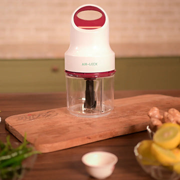 AirLock Electric Chopper | Multipurpose Food Processor with 3 Blades | Powerful, Compact & Easy to Use | Vegetable, Meat & Nut Grinder