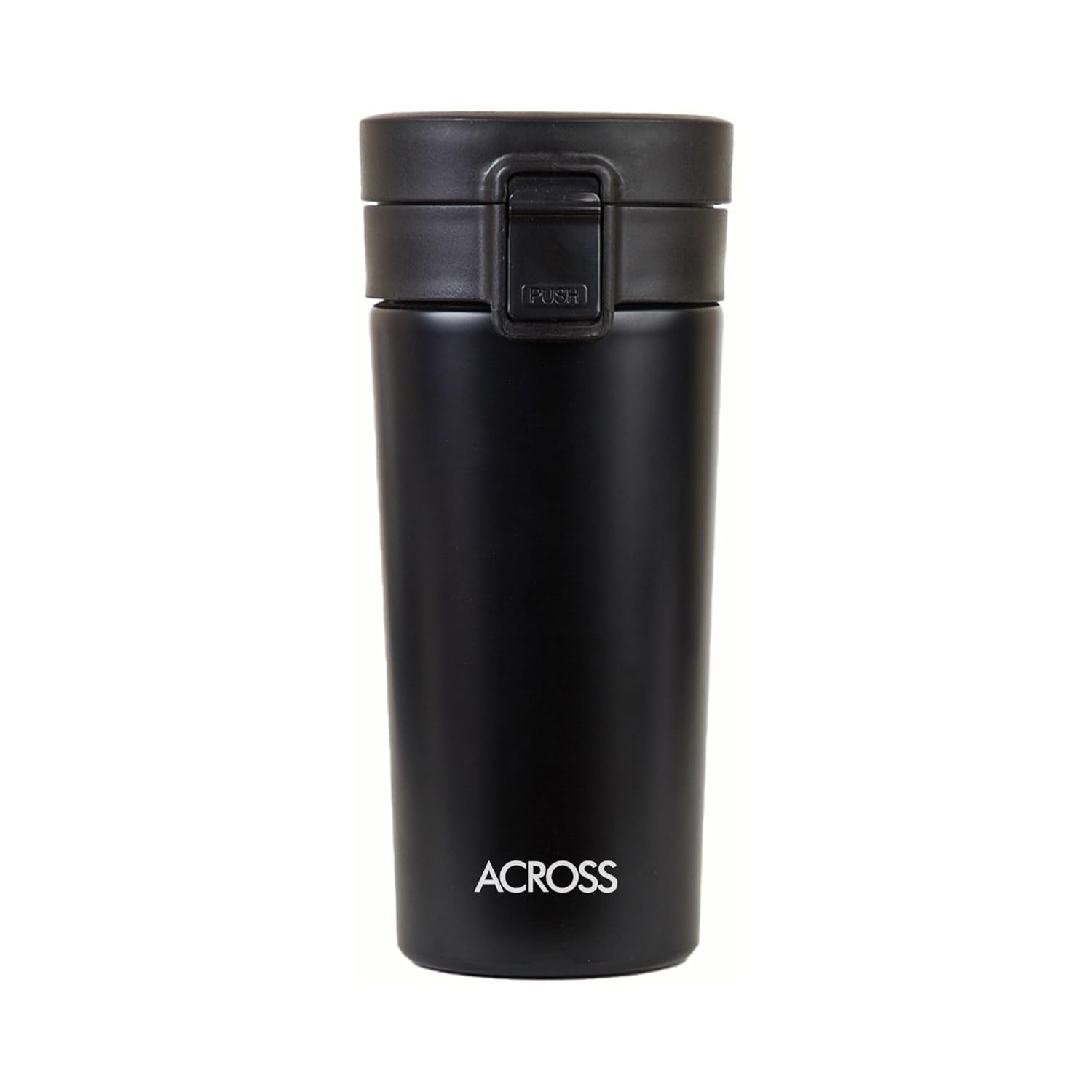 Across Coffee Flask 350 Double Wall Stainless Steel Hot and Cold Vacuum Insulated Travel Mug Flask Water Bottle, 350 ml, Matte Black