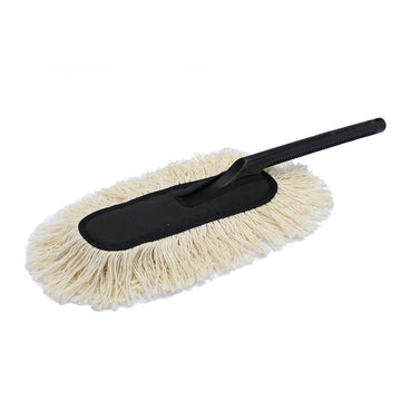 Premium White Washable Car Duster with Long Plastic Handle - International Quality, Scratch-Free Cleaning for Your Car