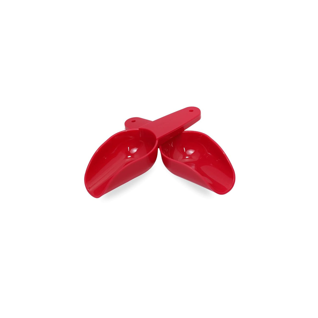 AirLock Small Canister Scoop | Durable Plastic Measuring Spoon for Sugar, Flour, Pulses, Grains | Utility Scoop | Pack of 2 | Red
