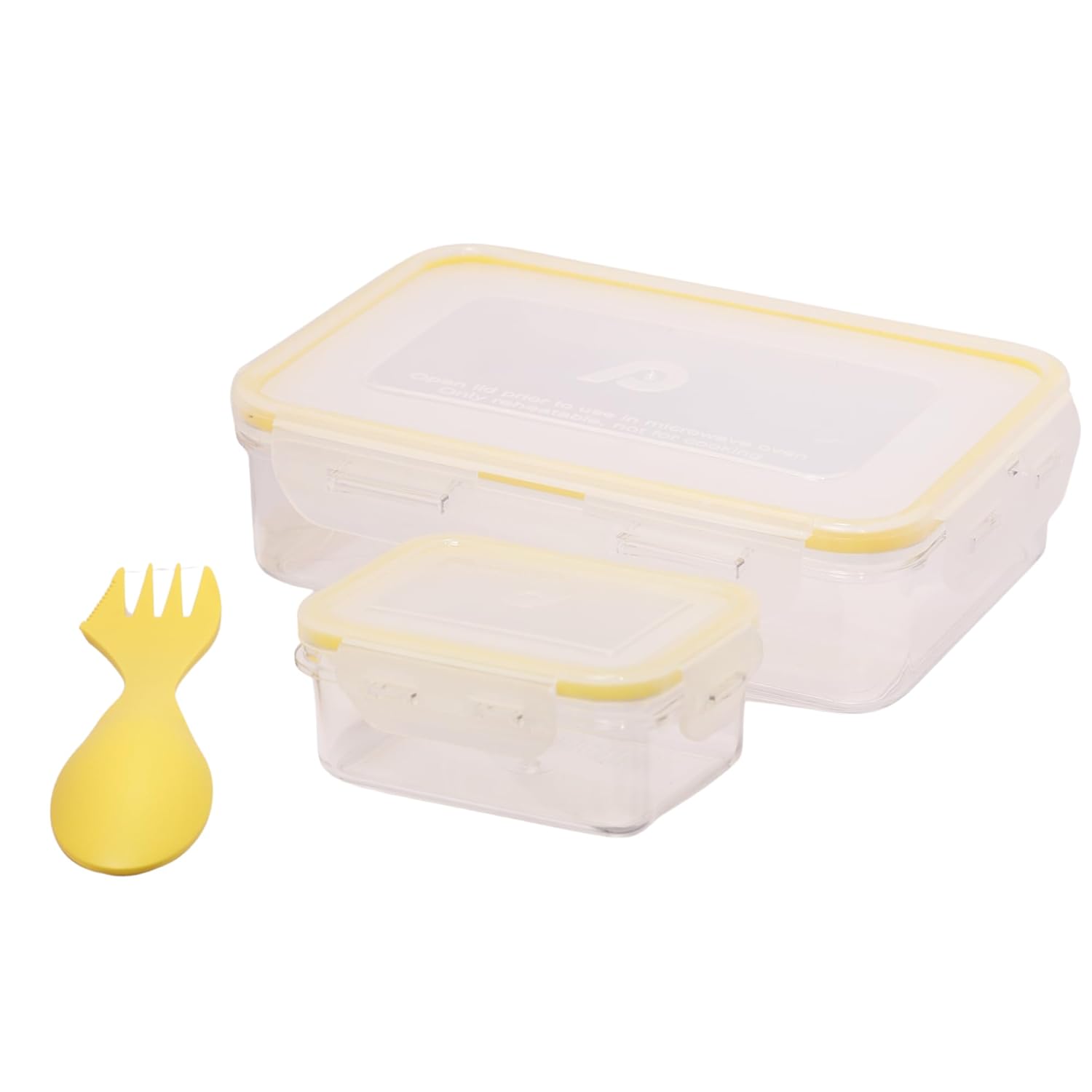 AirLock Kosh Lunch Box Set with Spoon | Leakproof Food Storage Containers for Office, School, Travel | 800 ml & 200 ml | 1 Piece Each | Yellow