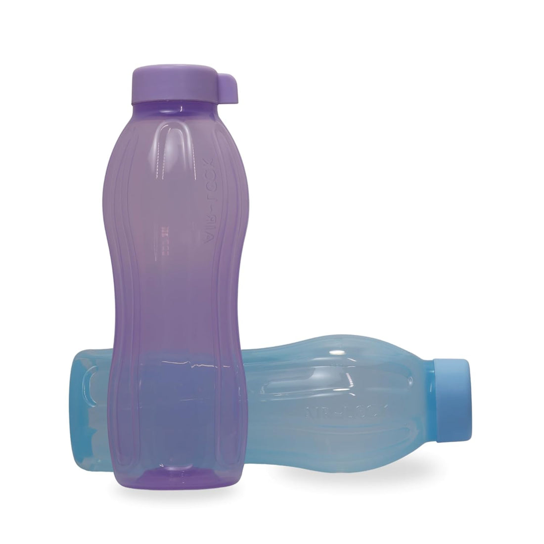 AirLock Aquasafe Water Bottles | Reusable BPA-Free | Fridge Bottles for Travel Work School | Leakproof Plastic Bottles with Screw Cap | Set of 2 | 750 ml | Blue and Purple