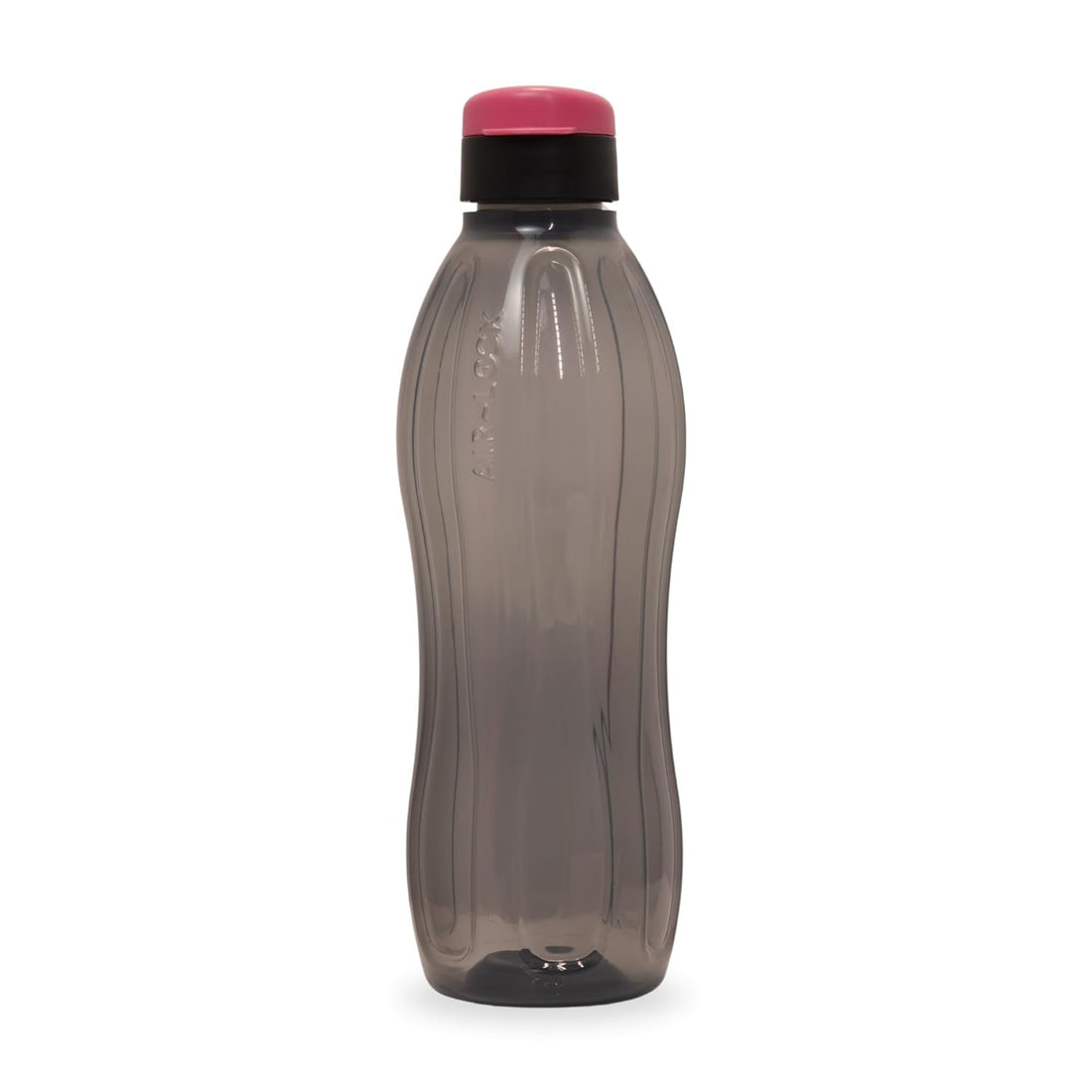 AirLock Aquasafe Fliptop Water Bottle 750 ml | Fridge Bottle for Travel Office Gym | Leakproof Black Bottle | Lightweight and Durable Plastic Sipper | Set of 1 | Pink Bottle Cap