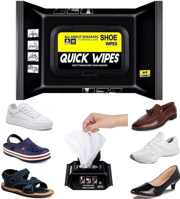 Natural Sneaker & Shoe Cleaner Wipes - 1 Packs of 80 - Portable Sneakers Cleaner Shoe Wipes Quickly Remove Dirt & Stains - These Disposable Shoe Cleaning Wipes Can Be Used On Footwear