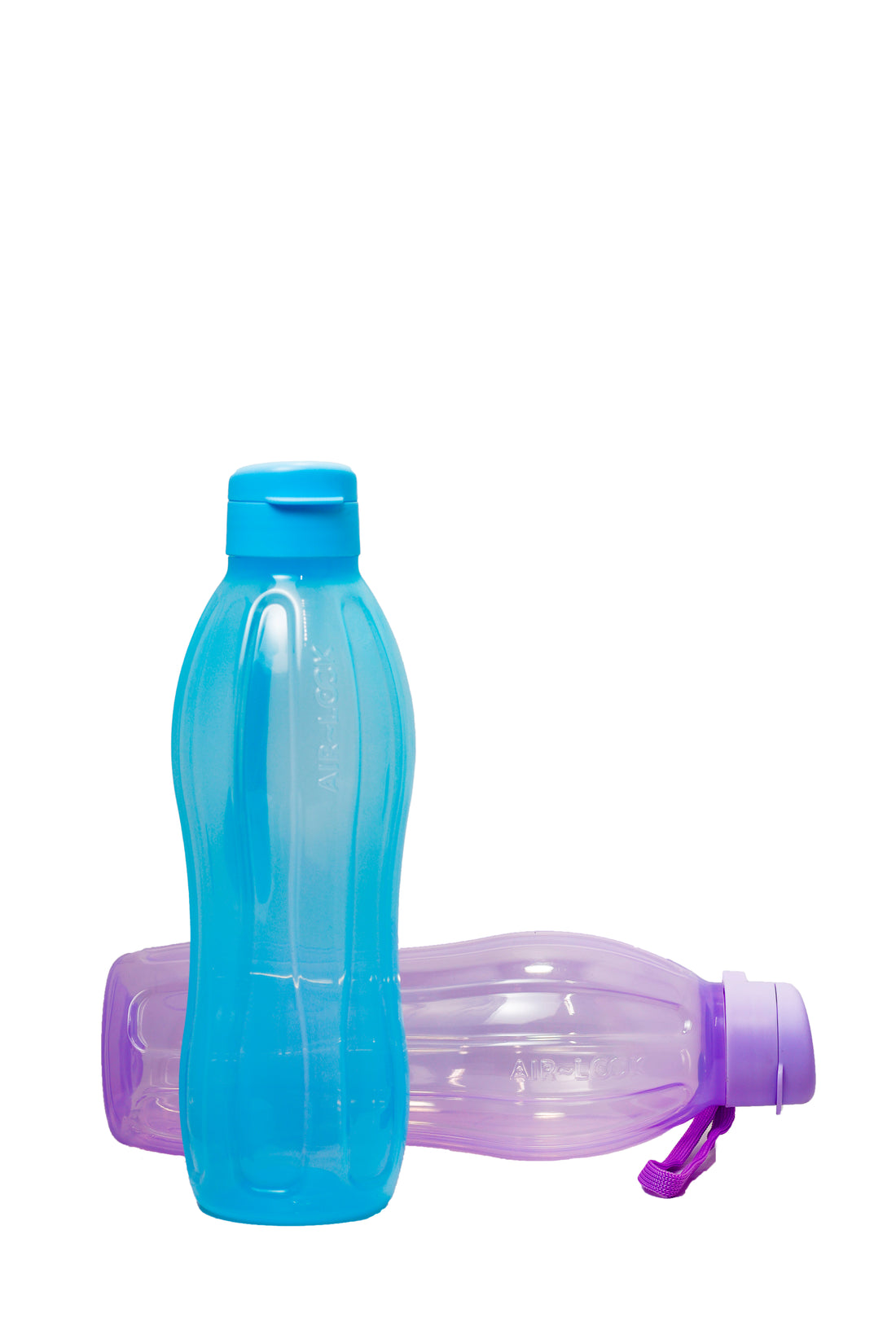 Aquasafe Fliptop Water Bottle - 1 Litre | Reusable Fridge Bottle, BPA Free and Leak Proof Bottles for Travel, Work, 1000ml, Set of 2, Purple, Blue